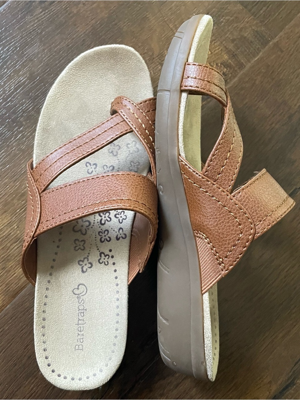 Baretraps Women's Tan/Brown Comfort Strap Sandals Size 5.5